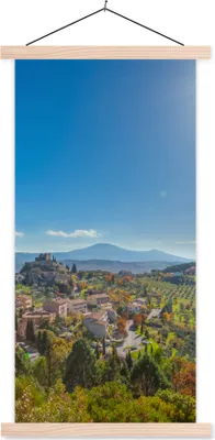 Produktbild von MuchoWow® Textilposter Toskana - Italien - Sonne 60x120 cm mit holzfarbenen Rahmen - Holz