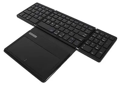 Produktbild von Faltbare Bluetooth-Tastatur, Bluetooth 5.1-Tastatur in Voller Größe mit Geringer Latenz, Wiederaufladbare, Ultraschlanke Klapptastatur Großem