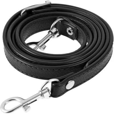 Obrázek produktu pro Černý kožený popruh na kabelku 105-120 cm, kožený popruh na tašky, nastavitelný náhradní kožený ramenní popruh s přezkou, ramenní popruh na peněženku, crossbody tašku, kabelku, tašku (černá)