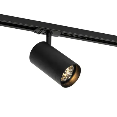 Produktbild von QAZQA - Modern Moderner schwarzer Spot I Spotlight I Deckenspot I Deckenstrahler I Strahler I Lampe I Leuchte für 1-phasiges Schienensystem I Spotlight I Deckenspot I Deckenstrahler I Strahler 70mm -