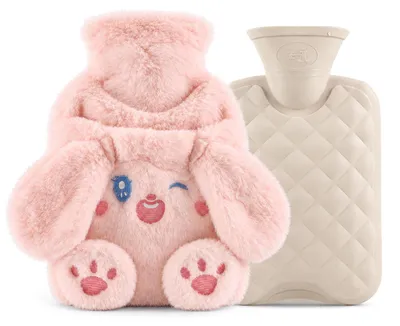 Zdjęcie produktu dla Termofor z pluszowym pokrowcem - 800 ml - Króliczek - 25 x 16 cm