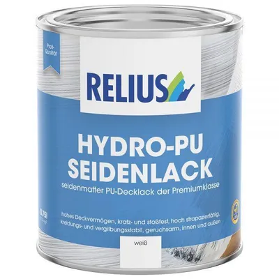 Produktbild von Relius Hydro-PU Seidenlack weiß 0,375 Liter - Seidenmatter Decklack der Premiumklasse auf Basis neuester PolyurethanTechnologie