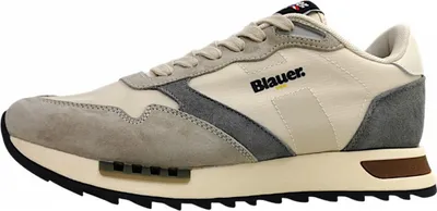 Image de Chaussures de sport pour hommes Blauer USA, modèle Ryder, lacets, couleur beige, style décontracté