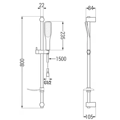 Obrázek produktu pro Mexen DF49 posuvný sprchový set, Černá - 785494582-75