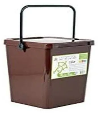 Produktbild von Home Ricybox Nassbehälter mit Deckel, 10 Liter, braun, 23,5x24x29,5 cm