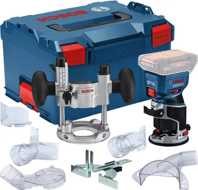 Produktbild von Bosch Akku-Kantenfräse GKF 18V-8 Professional solo+ Taucheinheit (blau/schwarz, ohne Akku und Ladegerät, in L-BOXX) (06016C2003)