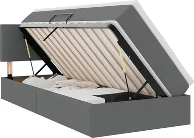 Obrázek produktu pro Postel s úložným prostorem a matrací Tmavě šedá 100 x 200 cm