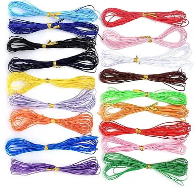 Obrázek produktu pro Elastická šňůra – Barevná elastická šňůra – 18 barev – 82,3 m – Pružná šňůra a gumička pro náramky, náhrdelníky, šperky a korálky