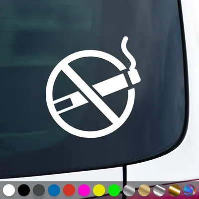 Produktbild von PantherPixel Rauchen Verboten Aufkleber Nichtraucher Rauchverbot Sticker Auto Geschenkidee Farbe Weiss