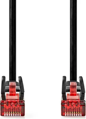 Immagine prodotto di Cavo di rete CAT6 | RJ45 maschio | RJ45 maschio | U/UTP | 1,00 m | Rotondo | PVC | Nero | Etichetta