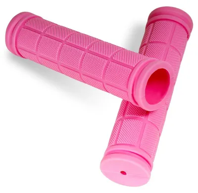 Obrázek produktu pro Rukojeti na kolo, 1 pár, ergonomické, protiskluzové, gumové, růžové, 22 mm