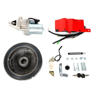 Obrázok produktu pre Elektrická štartovacia súprava pre Honda GX340 GX390, obsahuje štartér, zotrvačník, nabíjaciu cievku, čierna
