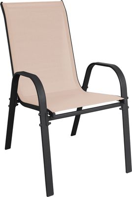 Outdoorstuhl Gartenstuhl Stapelstuhl Metall Textilen Beige