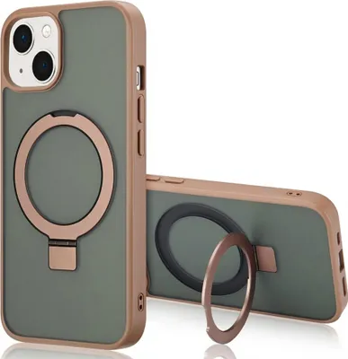 Zdjęcie produktu dla Accezz Ring Stand Backcover z MagSafe dla Apple iPhone 13 - brązowy