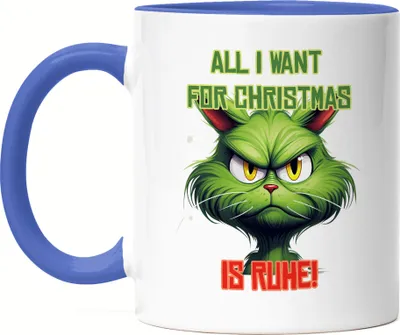 Produktbild von All I Want For Christmas Is Ruhe! Tasse Blau Katzenbesitzer Sarkasmus Geschenk