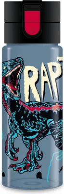 Produktbild von ARS UNA Trinkflasche Raptor - Dino T-Rex, grau-rot, für Jungen, 475 ml