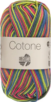 Produktbild von Lana Grossa - Cotone Print 0366 pistazie akazienrot petrolblau dunkelgrün