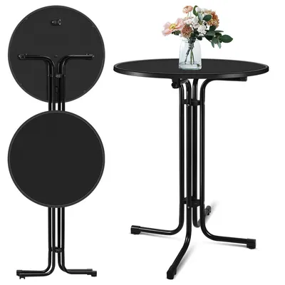 Produktbild von Jopassy Stehtisch 80x110cm klappbar rund Stabil Garten Metall Hochtisch Bistrotisch Partytisch Bartisch Biertisch inkl. Husse