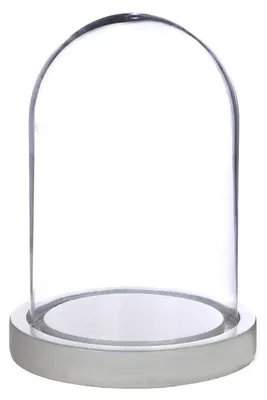 Produktbild von Ideas 4 Seasons Deko-Glocke - Glas - Holztablett - D12 x 16 cm