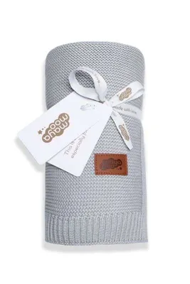 Obrázok produktu pre DETEXPOL Pletená deka do kočíka bavlna bambus sivá  Bavlna, Bambus, 80/100 cm