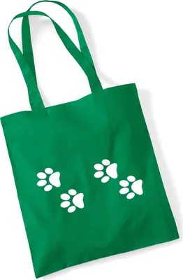 Produktbild von Huuraa Jutebeutel Fußtapsen Tapsen 10 Liter Kelly Green Baumwolle Tasche Geschenkidee