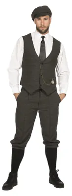 Produktbild von 20er Jahre Peaky Blinders Anzug Knickerbocker Herren Kostüm Oliv-Schwarz, Größe:64