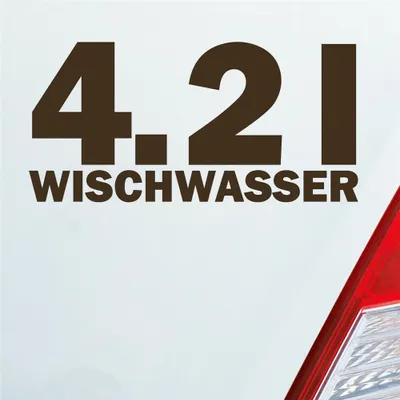 Produktbild von Auto Aufkleber 4,2 l Wischwasser Liter Tuning 15x7 cm Braun Sticker Heckscheibenaufkleber