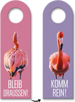 Produktbild von Bleib draußen Komm rein - Flamingo Türhänger