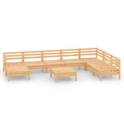 Produktbild von 9-tlg. Garten-Lounge-Set Massivholz Kiefer