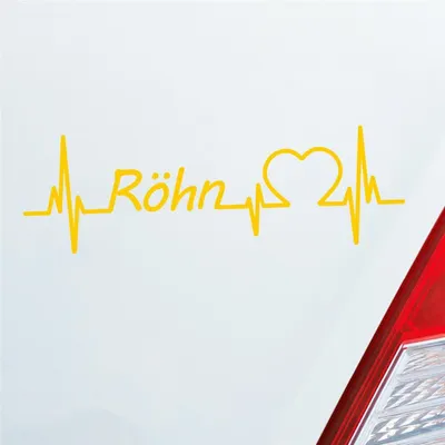 Produktbild von Auto Aufkleber Röhn Puls Herzschlag mit Ferien Region Motiv 19x6 cm Gelb Sticker Heckscheibenaufkleber