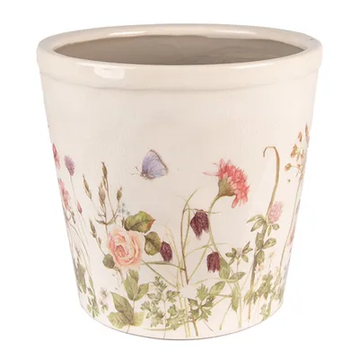 Immagine prodotto di Fioriera Clayre & Eef Ø 21x19 cm Rosa Beige in Vetroceramica