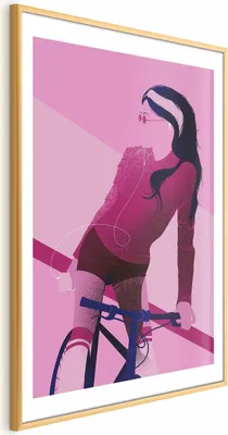 Produktbild von Posterpapier Poster - Woman on a Bicycle 21x30 cm Menschen h-A-0147-ao-a