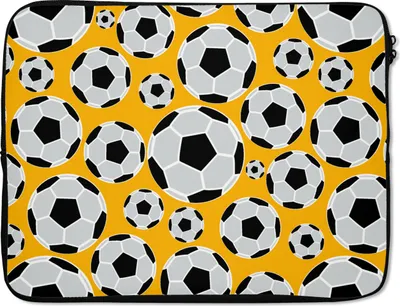 Produktbild von MuchoWow® Laptop Hülle 17 Zoll Laptoptasche Schnittmuster - Sport - Fußball - Jungen - Kinder - Junge - Zipper - Schutzabdeckung