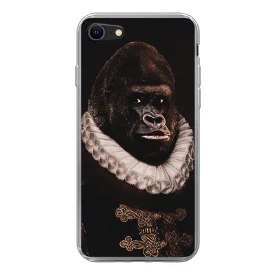 Produktbild von MuchoWow® Handyhülle Schutzhülle Hülle für iPhone SE 2022 Affe - Kunst - Alte Meister Silikon Softcase Handy Hülle - Schutzhülle