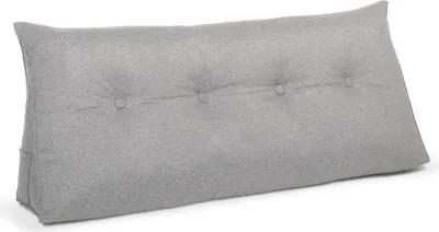 Produktbild von ELONEO Rückenkissen 120 cm breit, Keilkissen für Bett und Sofa geeignet, dreieckiges Lesekissen, Kissen mit abnehmbarem und waschbarem Bezug, mit praktischem Seitenfach