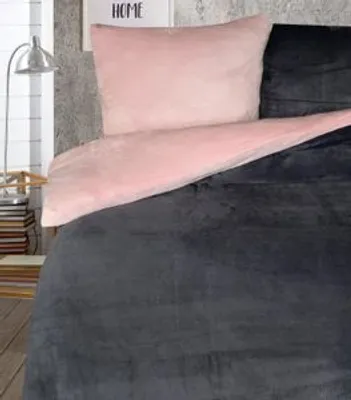 Produktbild von 3 tlg Winter Thermo Fleece Wende Bettwäsche 200x200 cm Plüsch ROSA UNI