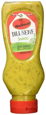 Zdjęcie produktu dla Händlmaier Sos Musztardowy Koperkowy Wegański Łagodny Pikantny Butelka 225ml