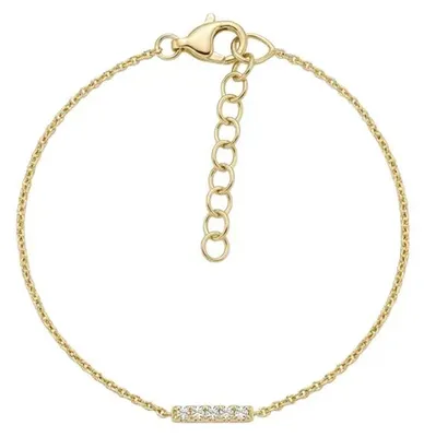 Produktbild von Bar Armband Zirkonia 925 Sterling Silber – Elegantes Gliederarmband mit funkelndem Zirkonia-Stäbchen-Element