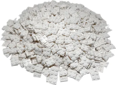 A pile of white LEGO plates.