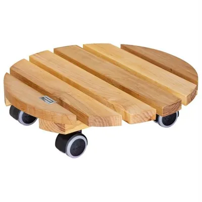 Produktbild von WAGNER Pflanzenroller NATURE Ø 34 x 8 cm, für Innenbereich, Erlenholz, natur geölt, Tragkraft 100 kg, EU Ware - 20026201