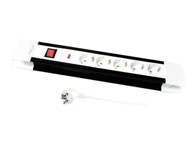 Immagine prodotto di Logilink - Presa multipla - corrente alternata 250 V - 3500 Watt - connessioni di uscita: 5 - 3 m - nero, bianco (LPS211)