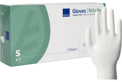 Productafbeelding van Abena - Nitril Handschoenen Poedervrij Wit Maat S - 100 stuks
