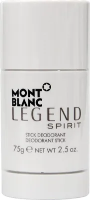 A white stick deodorant with black text and logo.