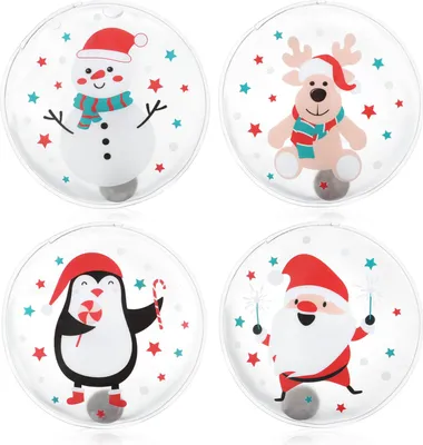Produktbild von com-four® 4x Taschenwärmer wiederverwendbar - weihnachtliche Handwärmer - Wärmepad für kalte Tage und für unterwegs - Wärmeknickkissen