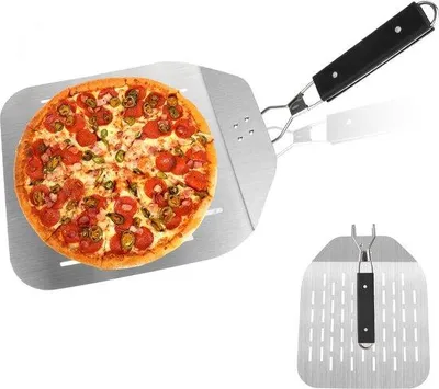 Zdjęcie produktu dla Praktyczna łopatka do pizzy ze stali nierdzewnej z składanym uchwytem, 60 x 30 cm
