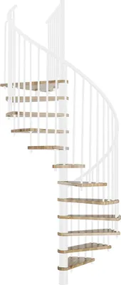 Produktbild von Minka Spindeltreppe Spiral Smart 38 - 305,5cm Geschosshöhe Eiche Weiß 120cm Durchmesser