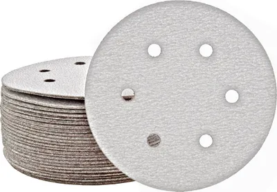 Produktbild von MioTools Shark Klett-Schleifscheiben, 150 mm, 6-Loch, f. Exzenterschleifer, Normalkorund (50 Stk.) K240