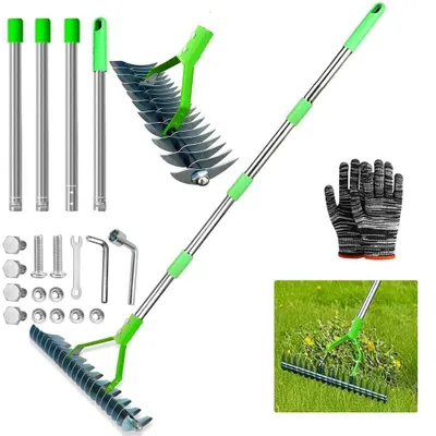 Zdjęcie produktu dla Wertykulator 170 cm - Aerator do trawnika - Grab do ogrodu - Grab do gleby - Aeracja - Grab metalowy