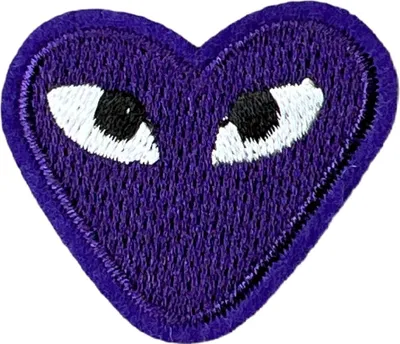 Produktbild von Aufnäher „Herz mit Augen“ zum Aufbügeln, Emblem, Lila