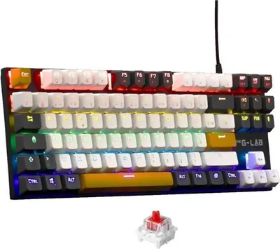 Image de Clavier Gaming THE G-LAB KEYZ-MERCURY-C/FR Mécanique TKL - 3 Coloris Blanc+Noir+OrangeFR